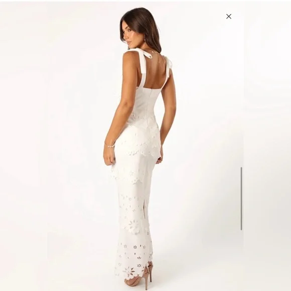 Petal and Pup Off White Eyelet Tie-Shoulder Maxi Dress Size XS - Picture 4 of 16